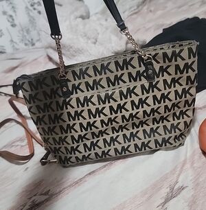 Michael Kors Black and Brown Shoulder Bag